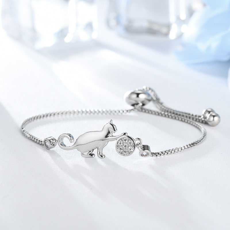 ANFASNI Cat And Ball Adjustable Bracelet