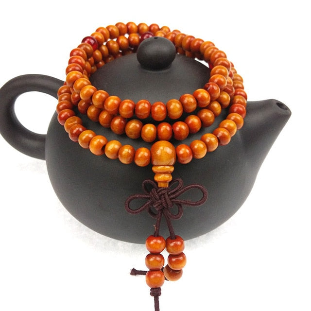Natural Sandalwood Prayer Bead Bracelet