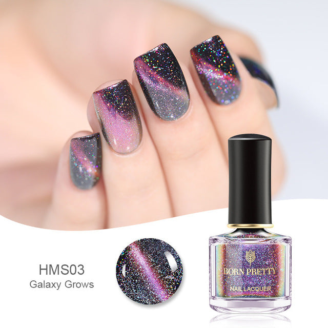 BORN PRETTY Holographic Cat Eye Magnetic Nail Polish