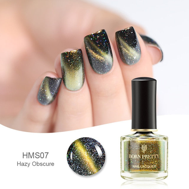 BORN PRETTY Holographic Cat Eye Magnetic Nail Polish