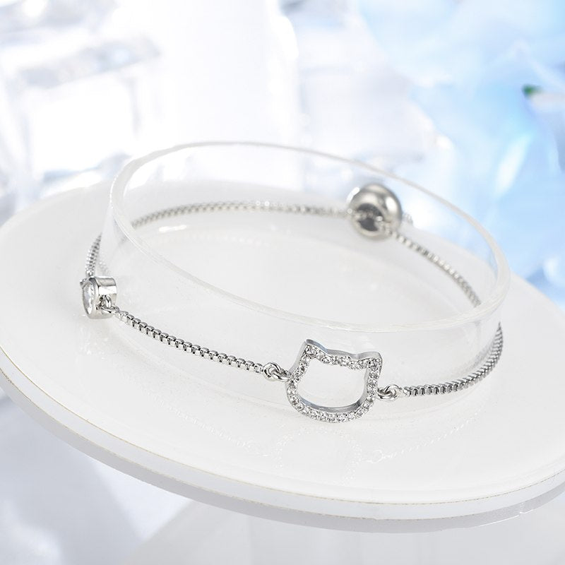 ANFASNI Dainty Kitty Adjustable Bracelet