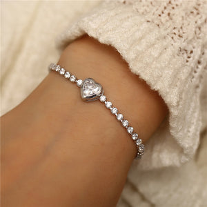 A Sparkling Heart Rose Gold Bracelet