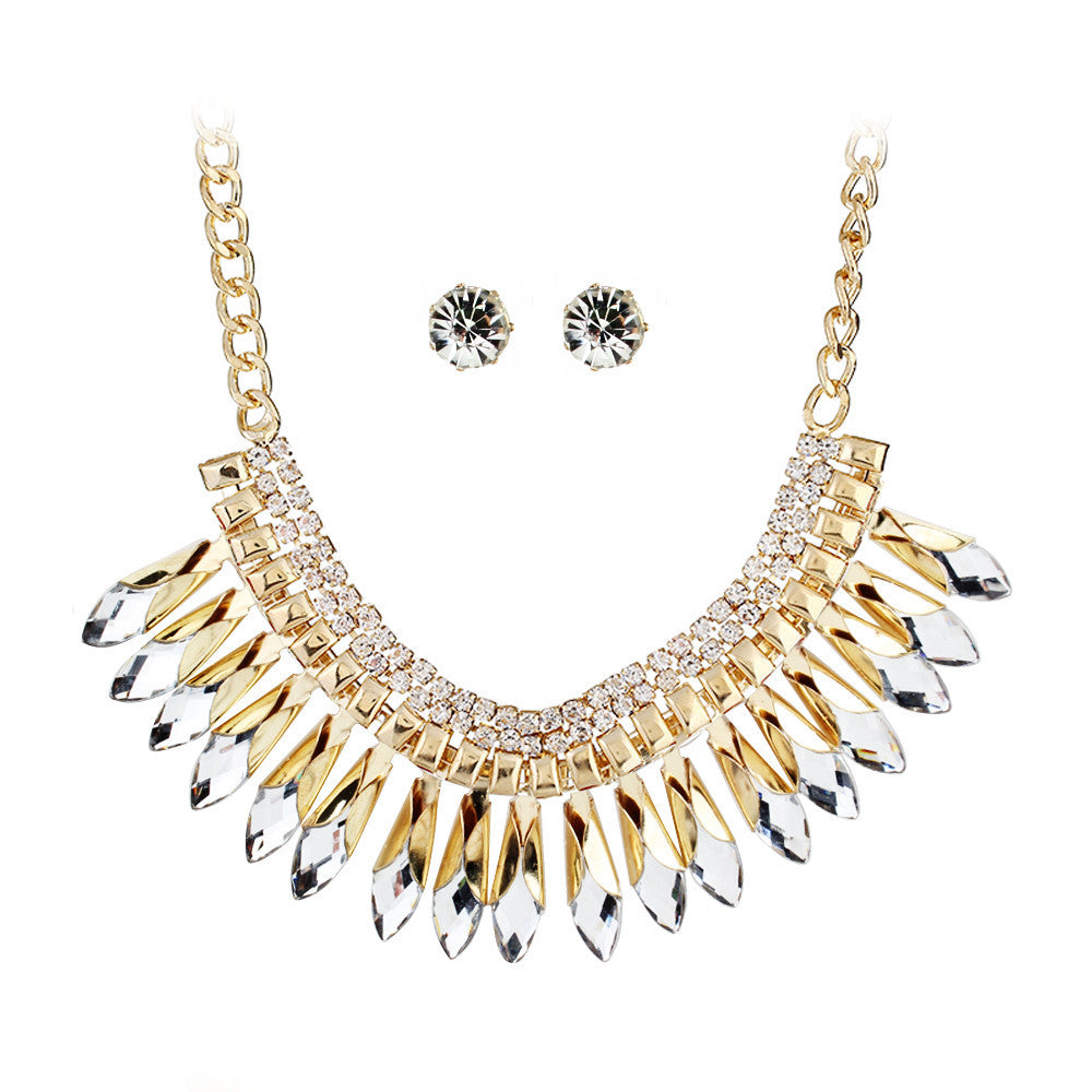 Crystal Buds Necklace Set