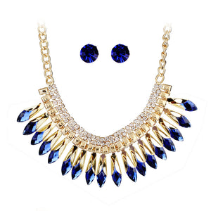 Crystal Buds Necklace Set