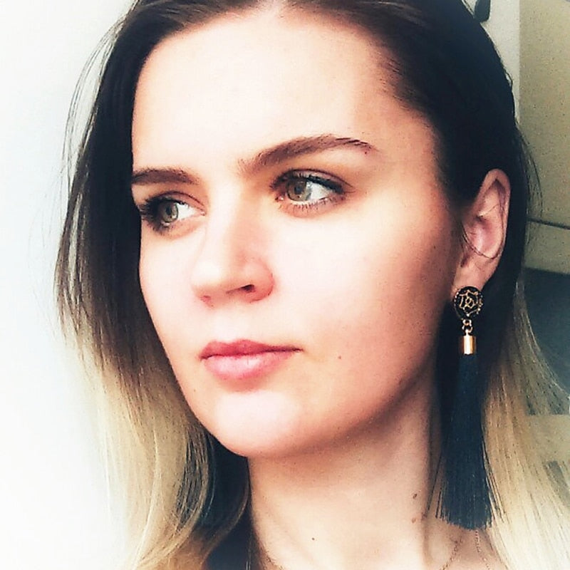 Crystal Tassel Boho Earrings