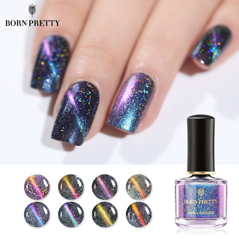 BORN PRETTY Holographic Cat Eye Magnetic Nail Polish