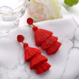 Druzy Tassel Earrings