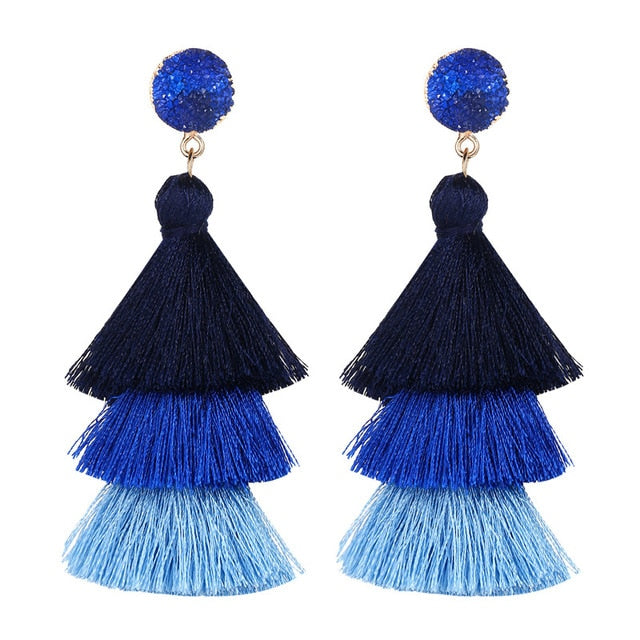 Druzy Tassel Earrings