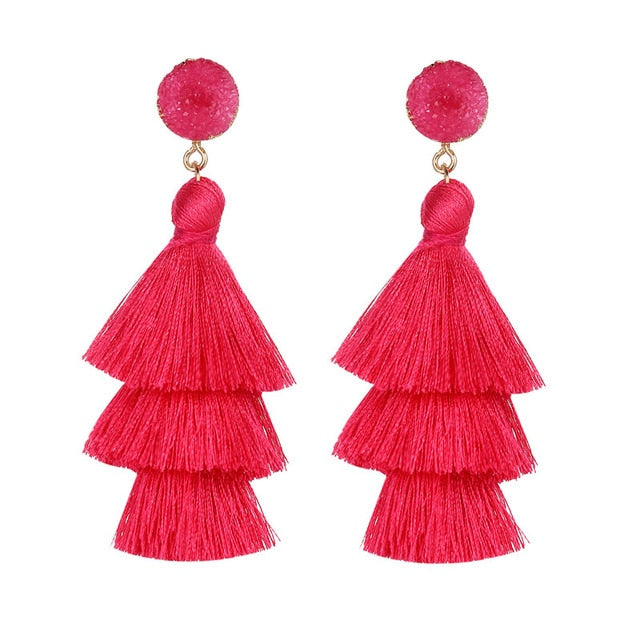Druzy Tassel Earrings