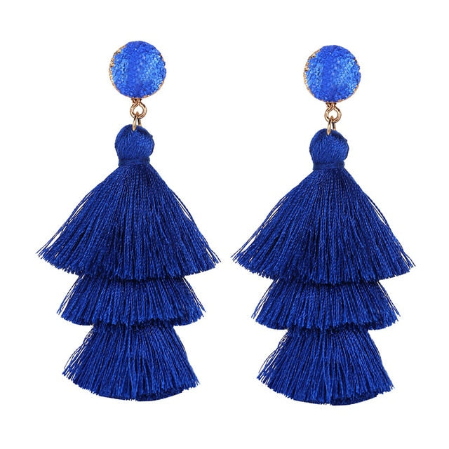 Druzy Tassel Earrings
