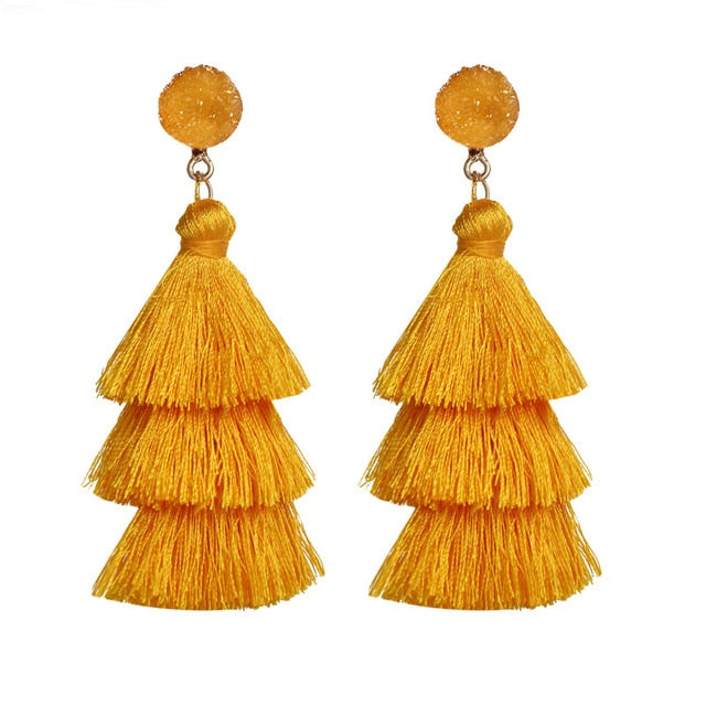 Druzy Tassel Earrings