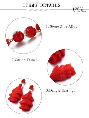 Druzy Tassel Earrings