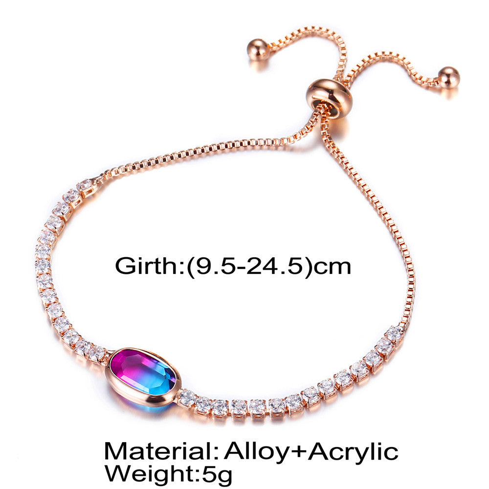 Orchid Rose Gold Adjustable Bracelet