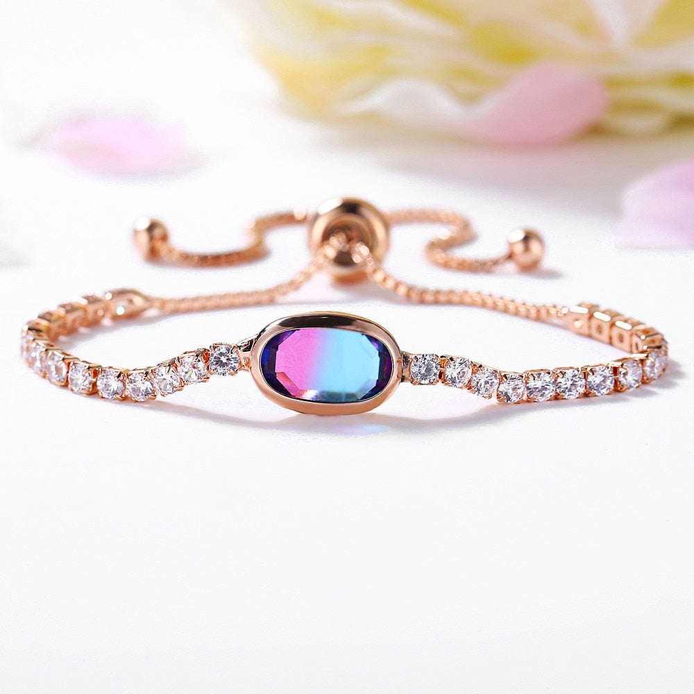 Orchid Rose Gold Adjustable Bracelet