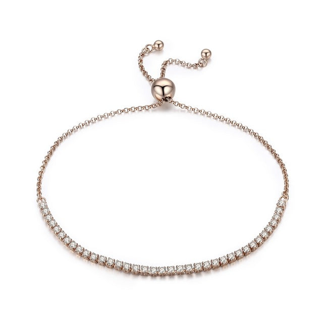 BAMOER Sterling Silver Adjustable 1/2 Tennis Bracelet