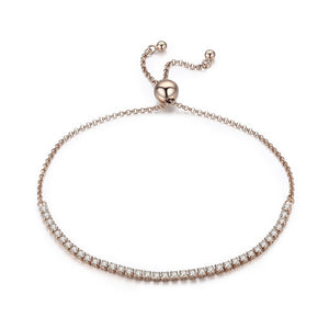 BAMOER Sterling Silver Adjustable 1/2 Tennis Bracelet