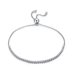 BAMOER Sterling Silver Adjustable 1/2 Tennis Bracelet