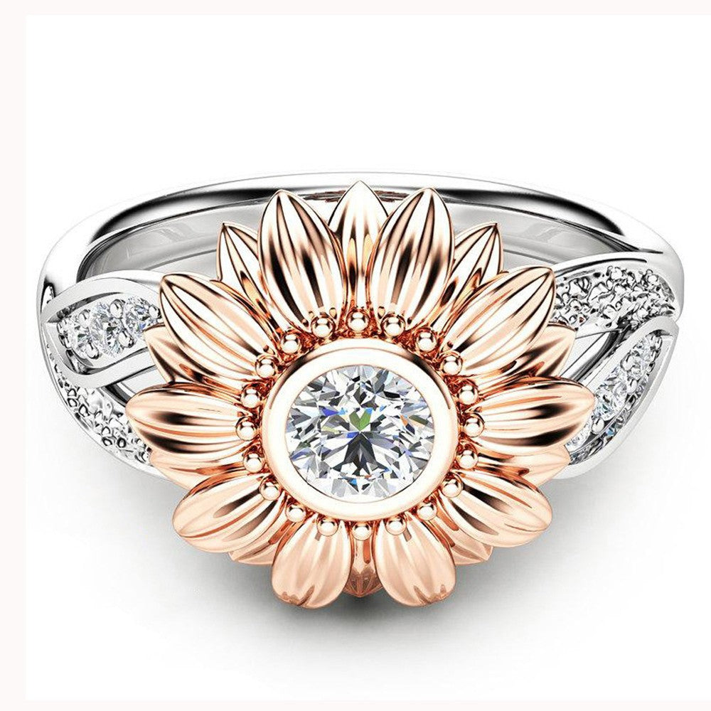 Two Tone Sunflower Ring