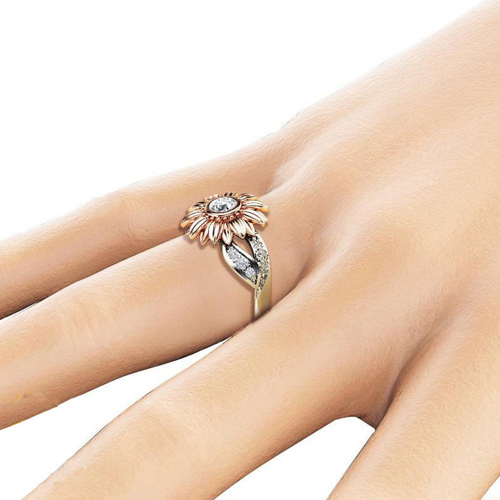 Two Tone Sunflower Ring