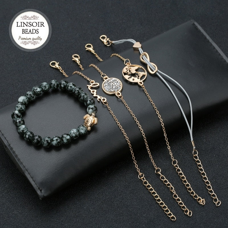 Eternal Life Sea Turtle Bracelet Set