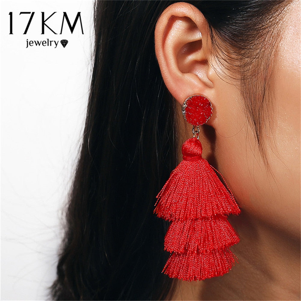 Druzy Tassel Earrings