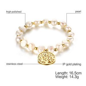 Fresh Water Pearl Tree of Life Bracelet