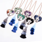 Tree of Life Natural Stone Tassel Necklace